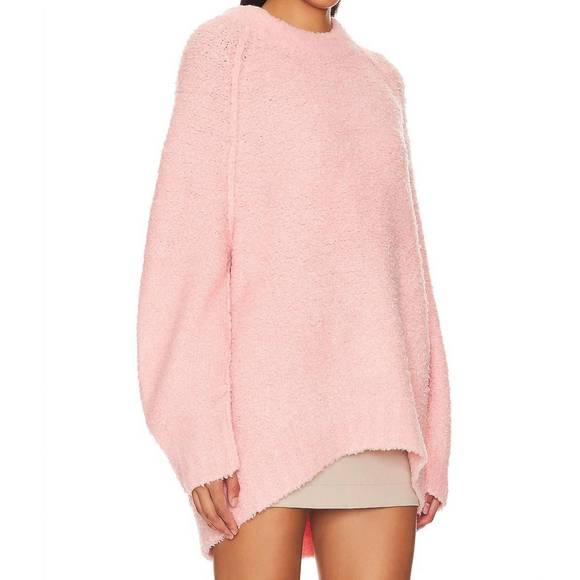 NEW FREE PEOPLE teddy sweater tunic in pale rosette - Picture 2 of 4